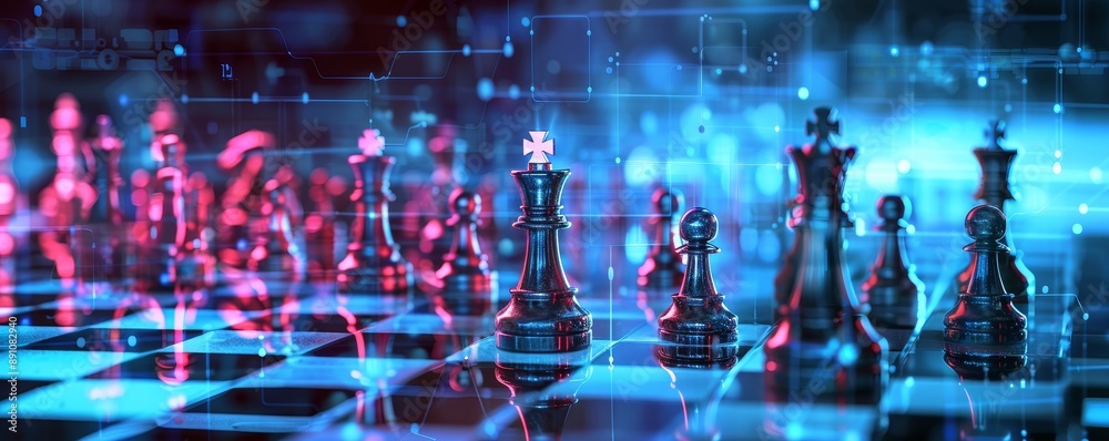 Strategic Chess Move in a Digital World, chess, digital, strategy, technology Strategic Chess Move in a Digital World, chess, digital, strategy, technology