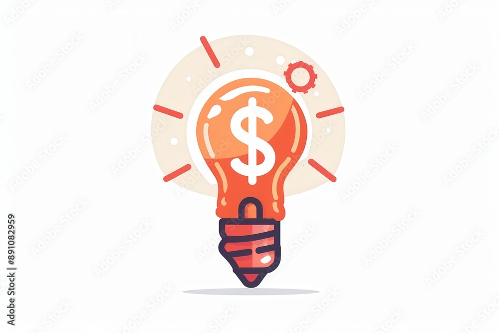 A investment opportunity clipart, profitable ventures, flat design, light bulb and dollar sign, isolated on white background A investment opportunity clipart, profitable ventures, flat design, light bulb and dollar sign, isolated on white background
