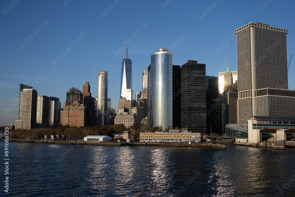 Panoramic view of New York, United States. New York city skyline in Midtown Manhattan. USA, NYC, NY, Manhattan. American big city. Lower Manhattan skyline. Panoramic view of New York, United States. New York city skyline in Midtown Manhattan. USA, NYC, NY, Manhattan. American big city. Lower Manhattan skyline.