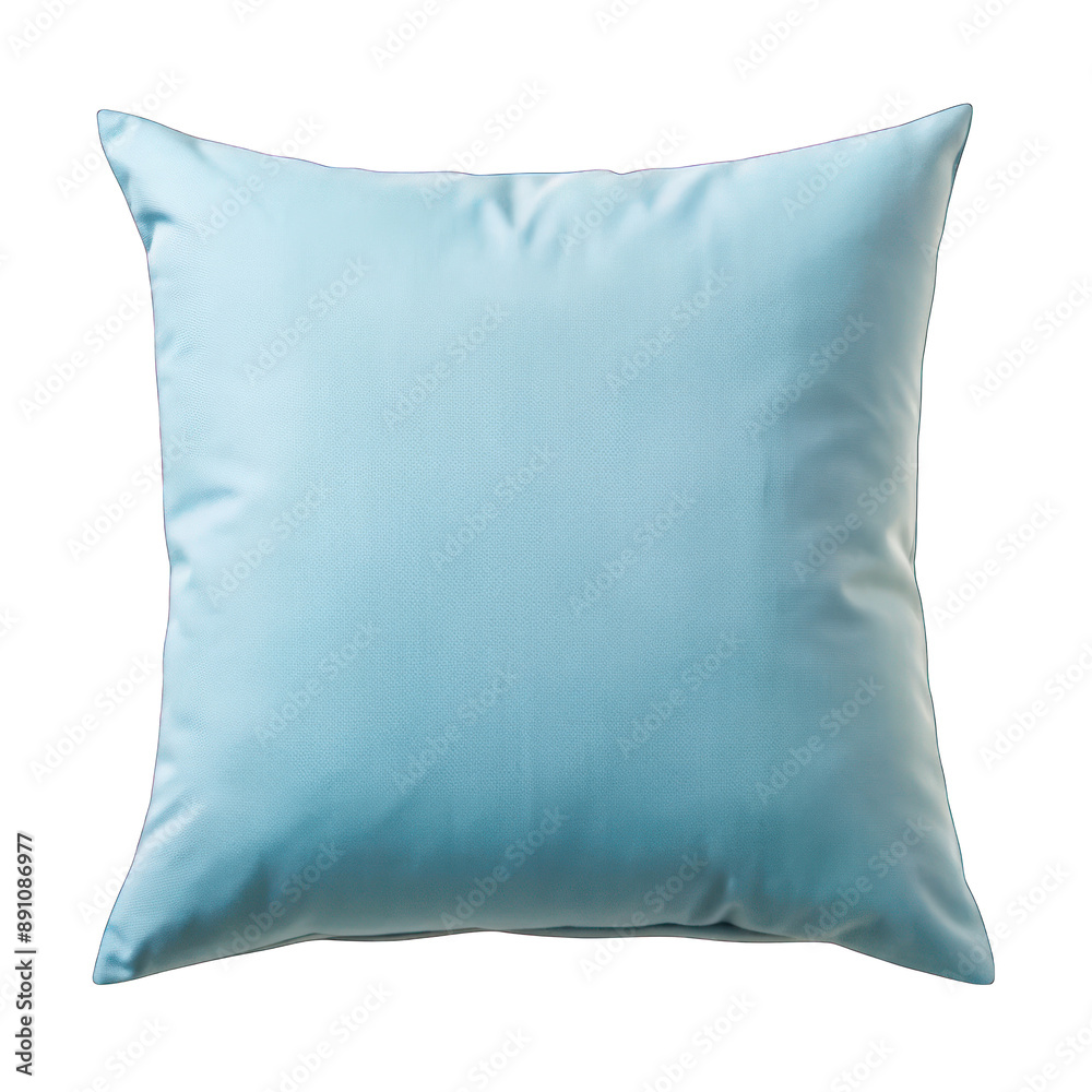 Light blue pillow isolated on transparent background