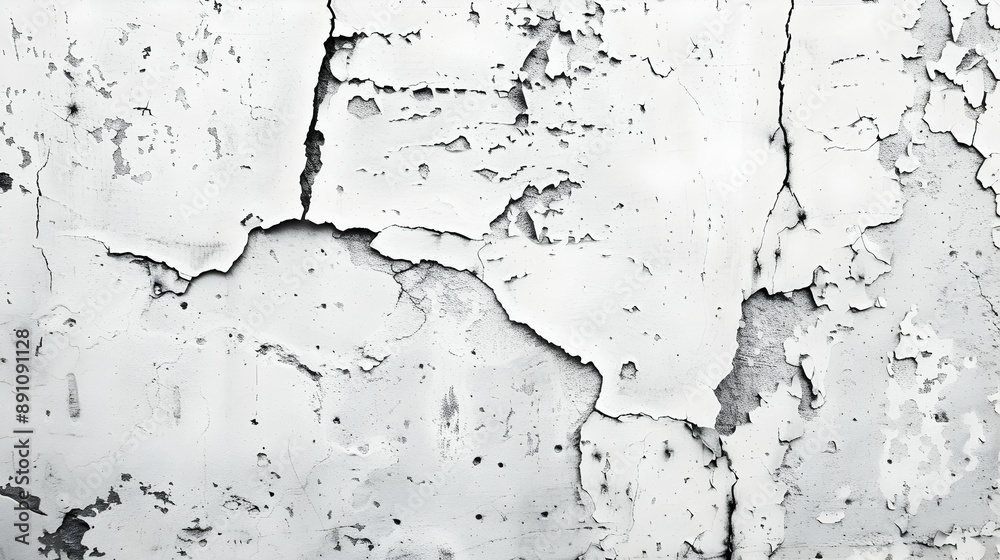 Fototapeta premium Concrete wall white grey color for background. Old grunge textures with scratches and cracks. White painted cement wall texture.