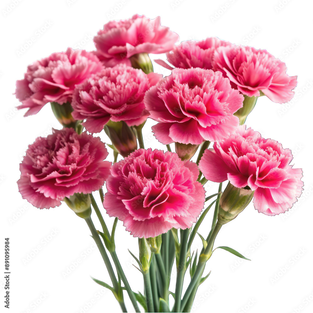 Pink carnations isolated on transparent background Pink carnations isolated on transparent background