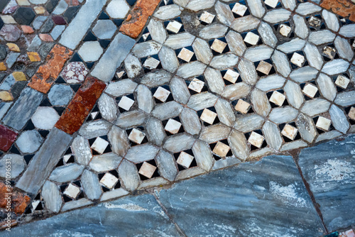 Mosaic on the floor of San Marco basilica in Venice photo