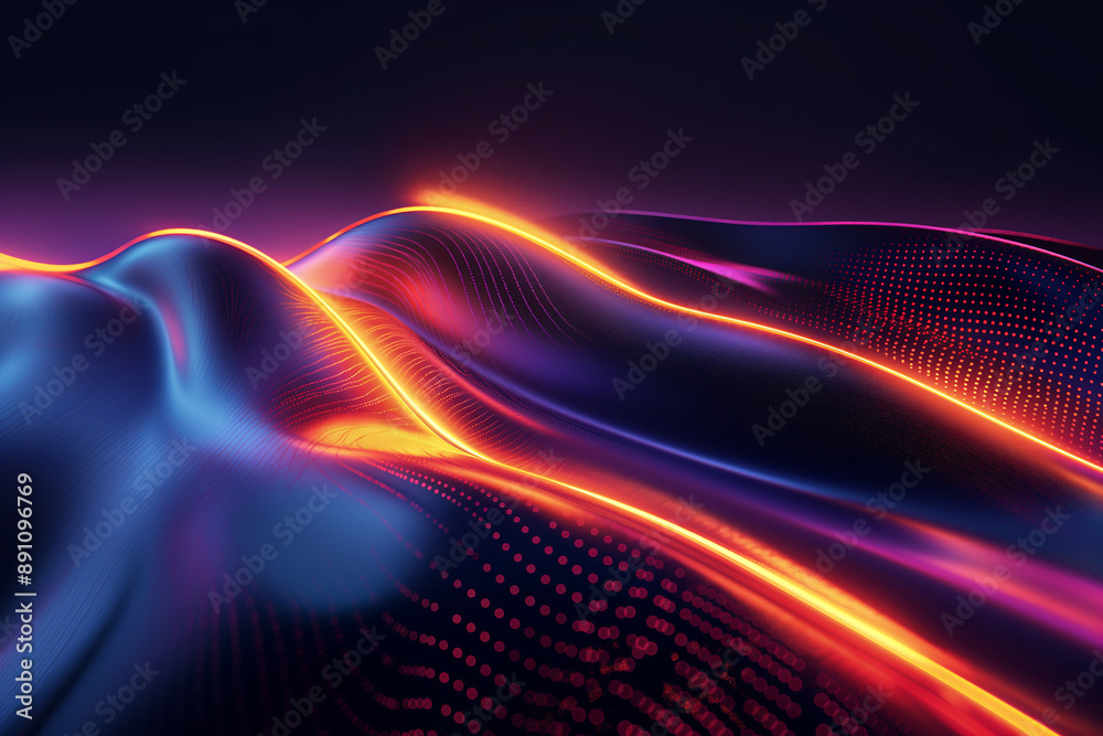 Glowing light curves background Glowing light curves background