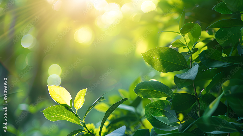 Abstract blur green foliage and tree in jungle with sun light spring summer. Farming concept on plant forest and environment day of farmer organic building sunshine on leaf herb lush soft Abstract blur green foliage and tree in jungle with sun light spring summer. Farming concept on plant forest and environment day of farmer organic building sunshine on leaf herb lush soft