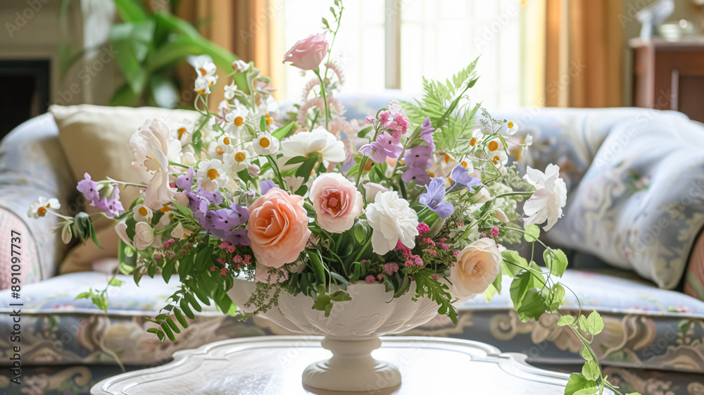 Beautiful bouquet of flowers in vase. Floral arrangement Beautiful bouquet of flowers in vase. Floral arrangement