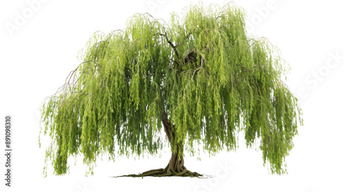 Gigantic willow isolated on a pure white background
