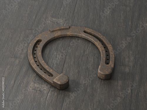 Horseshoe on wooden background
