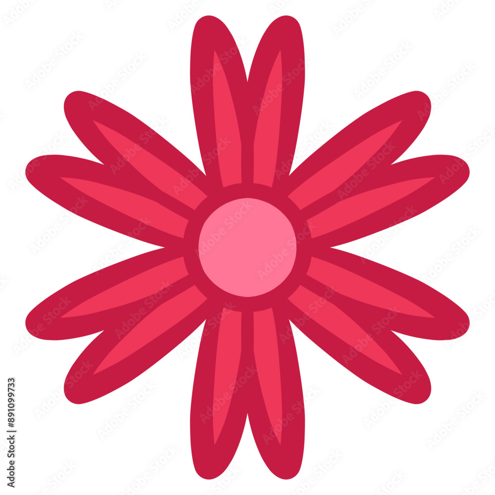red flower. floral illustration red flower. floral illustration