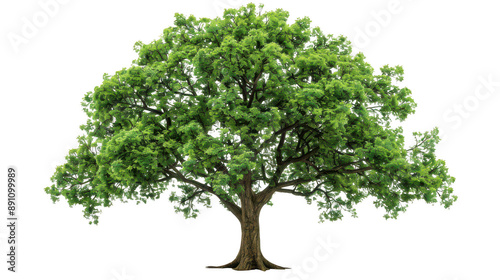 Venerable elm isolated on a pure white background