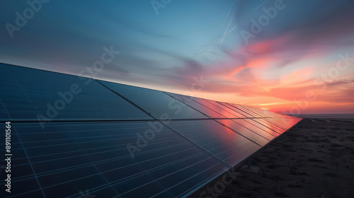 Wallpaper Mural Solar panels reflecting the sunset, symbolizing clean energy. Torontodigital.ca