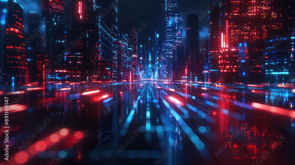 Futuristic Cityscape with Neon Lights Futuristic Cityscape with Neon Lights
