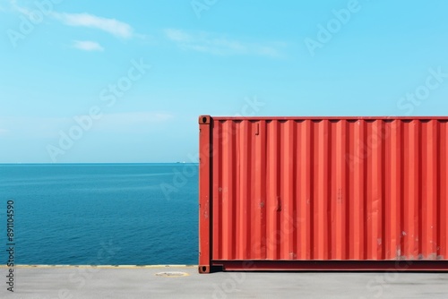 Container cargo ship sea. photo