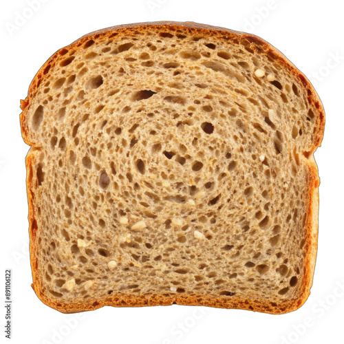 Slice grain bread isolated on transparent background