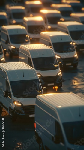 A fleet of electric delivery vans