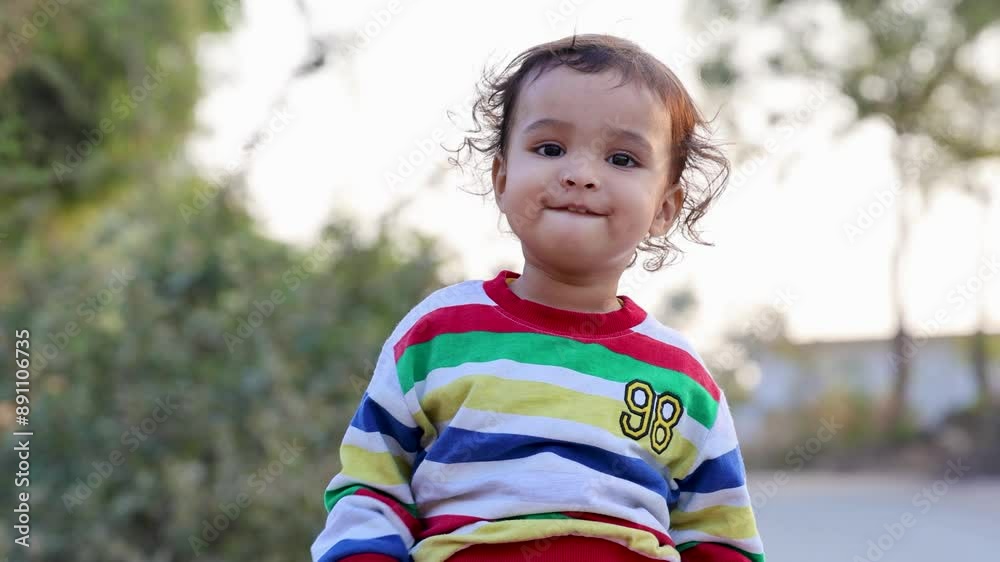isolated child cute facial expression at morning with blurred background isolated child cute facial expression at morning with blurred background