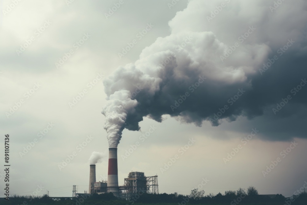 Facktory smoke stack architecture pollution outdoors.