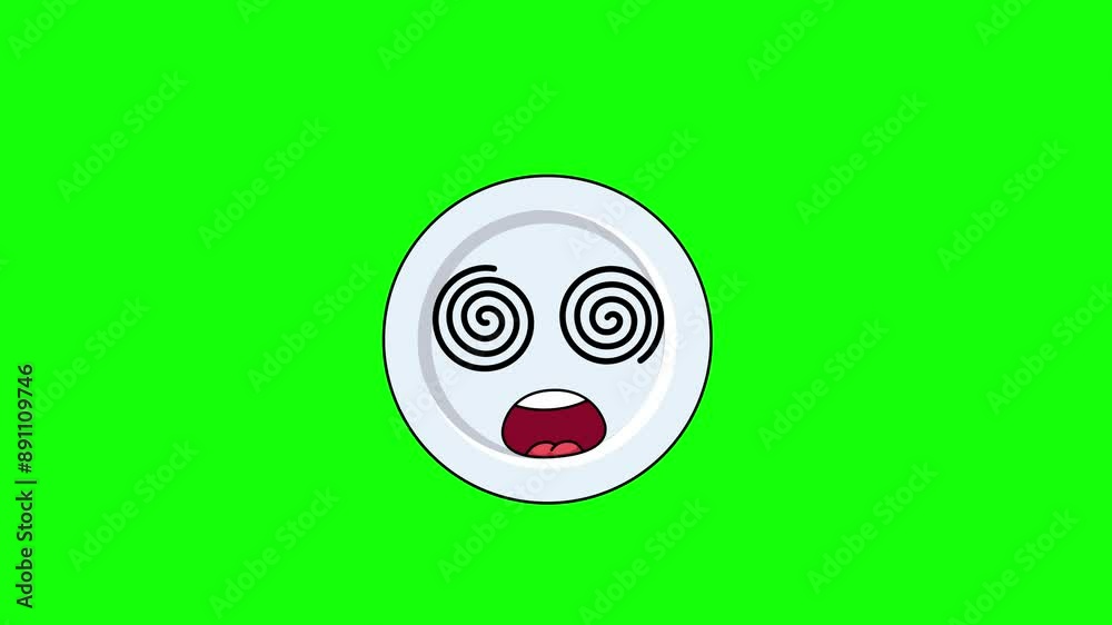 plate Face with spiral eyes, hypnotized expression plate Face with spiral eyes, hypnotized expression