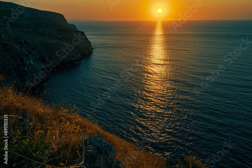 sunset over the sea
