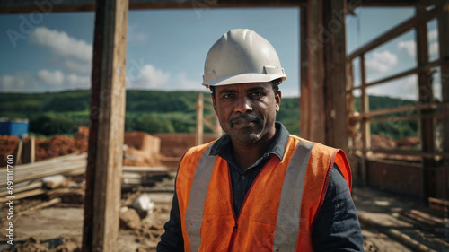 Construction worker looking at you