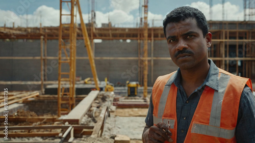 Construction worker looking at you