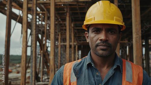 Construction worker looking at you