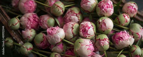 pink tulips in the garden