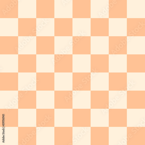 seamless repeating pattern with hand drawn checkerboard in orange and cream.