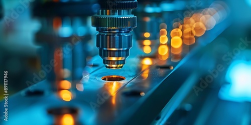 The CNC milling machine cutting the metal parts. The hi-technology manufacturing process.