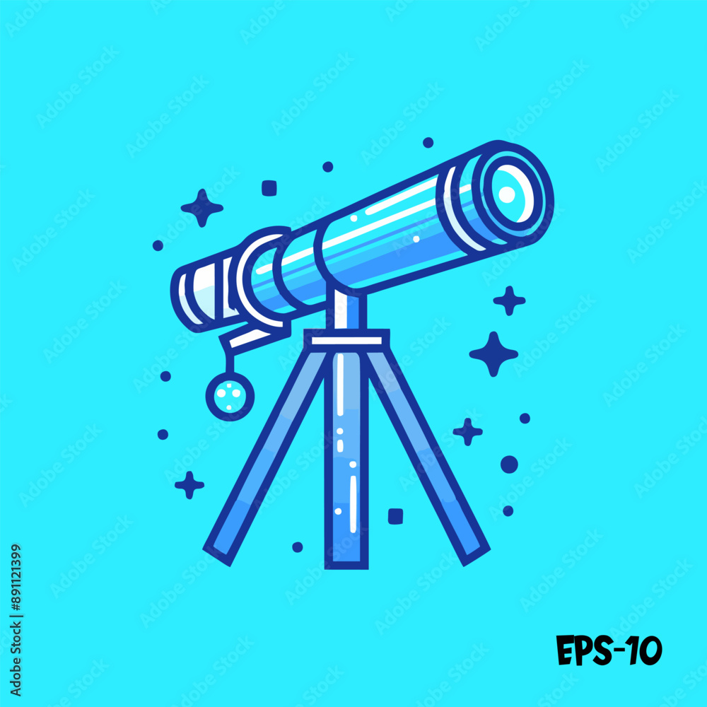 Naklejka premium Telescope logo, vector, illustration, eps 10, mascot, character, cute