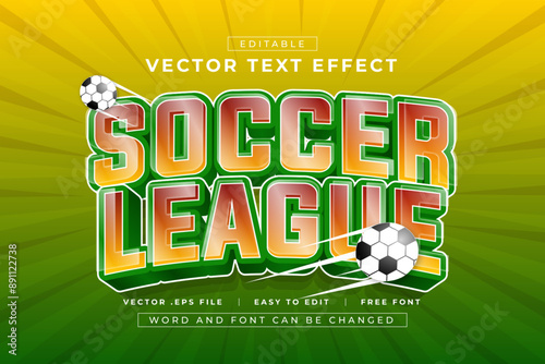 Vector Soccer League 3D editable text effects