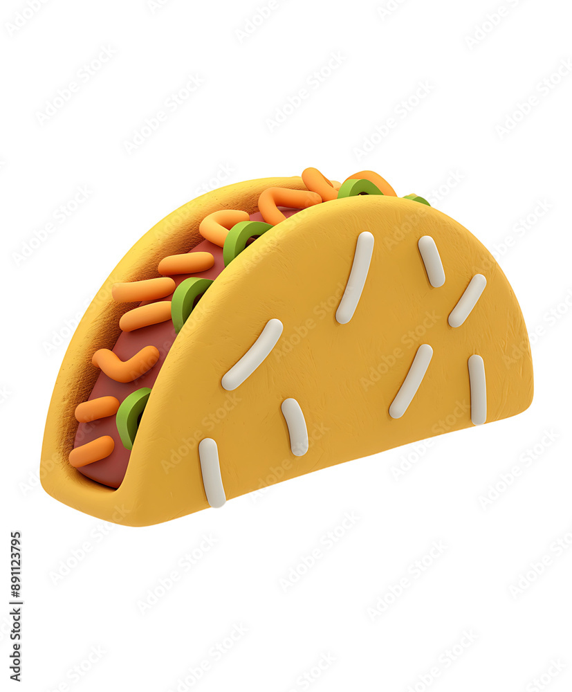 Transparent background 3D tacos icon Transparent background 3D tacos icon