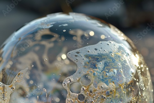 Colorful abstract water droplet close-up