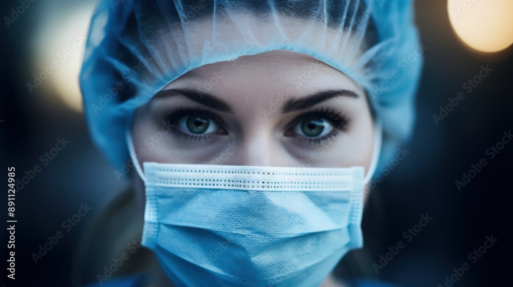 healthcare worker wearing protective mask and gown healthcare worker wearing protective mask and gown