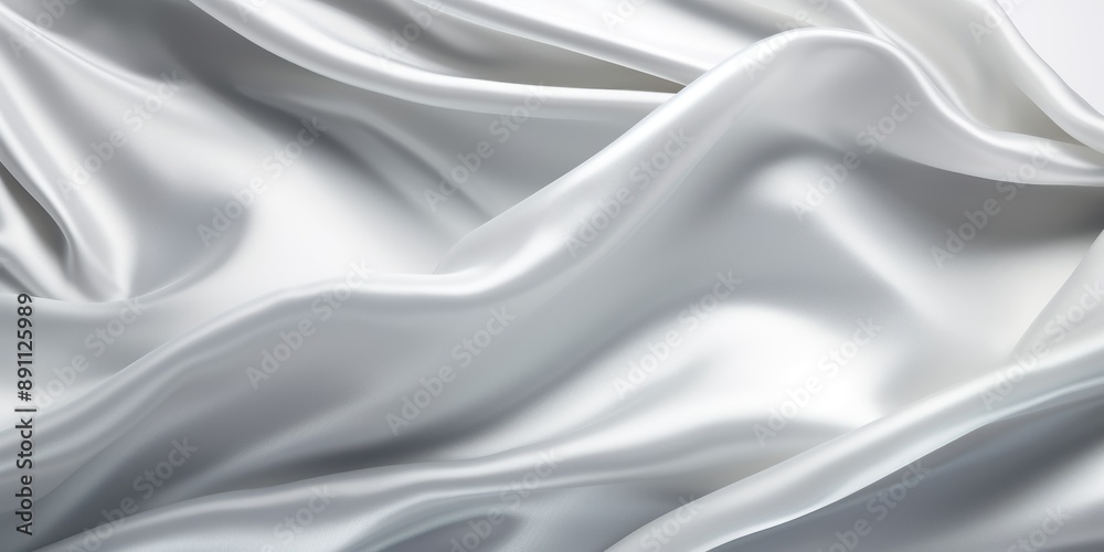 Elegant silver satin fabric background Elegant silver satin fabric background