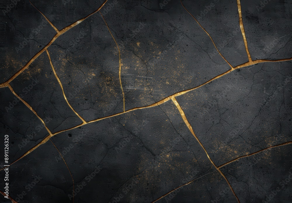 Obraz premium abstract cracked gold marble texture background