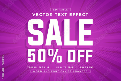 Sale 50% Off editable text effects