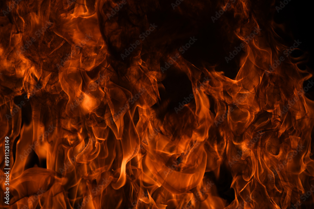 The fire, burning flame. Large burning flaming fire. The fire, burning flame. Large burning flaming fire.
