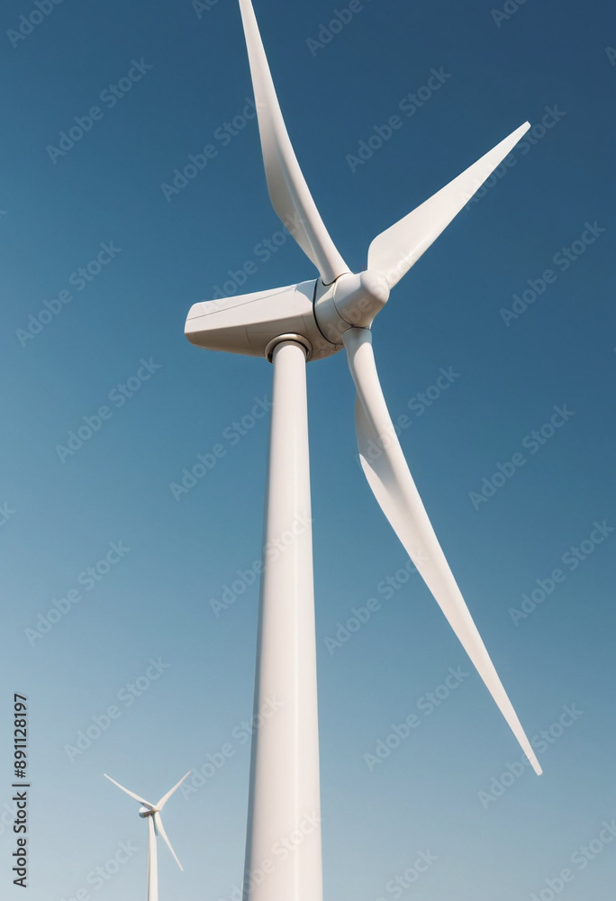 A futuristic wind turbine with sleek design. A futuristic wind turbine with sleek design.