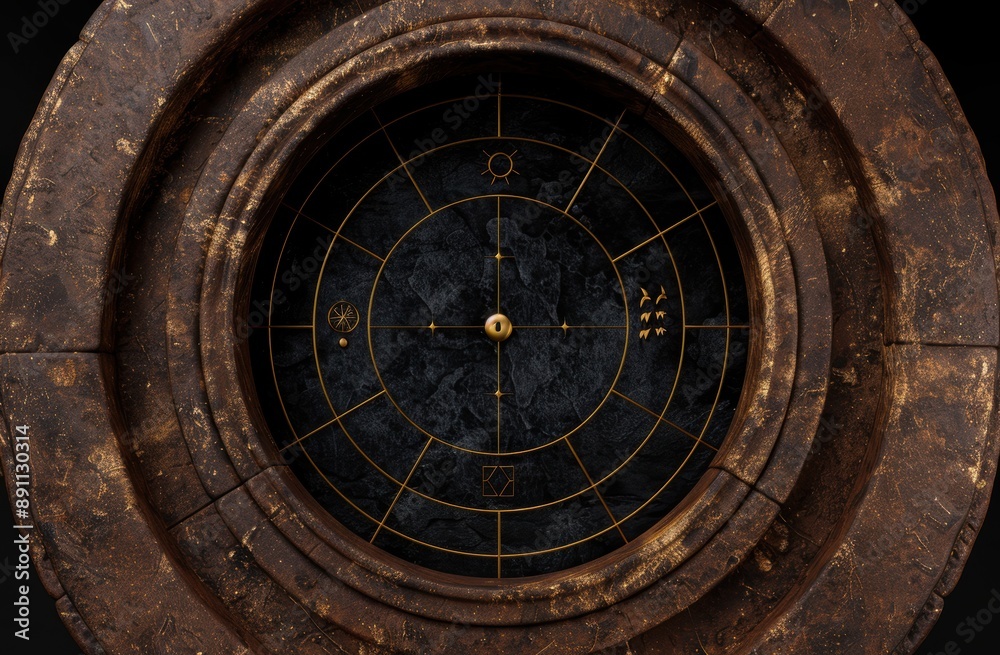 Antique astronomical instrument with intricate design Antique astronomical instrument with intricate design