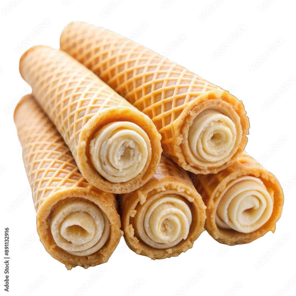 Wafer roll sticks cream isolated on transparent background Wafer roll sticks cream isolated on transparent background