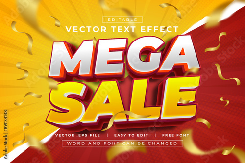 Mega Sale 3D editable text effects