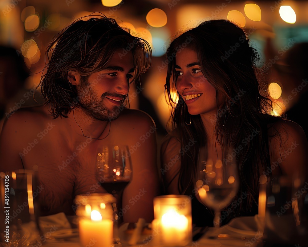 Romantic Candlelit Dinner for Two at Dimly Lit Restaurant Captured with 90mm f/4.0 Lens Romantic Candlelit Dinner for Two at Dimly Lit Restaurant Captured with 90mm f/4.0 Lens