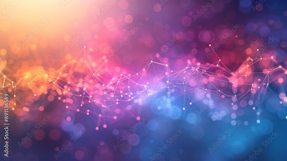 Obraz premium blue and purple wireless network abstract background