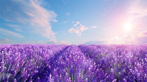 lavender field in the morning