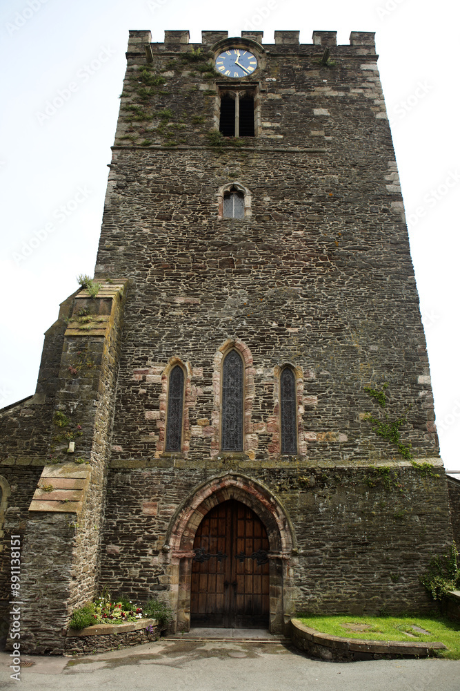 Fototapeta premium St Mary and All Saints Church - graveyard - Conwy - Wales - UK