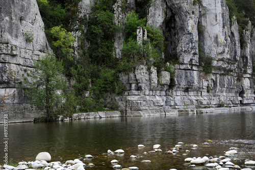 Gorges in the Ardeche river - Labeaume - Ardeche - France photo