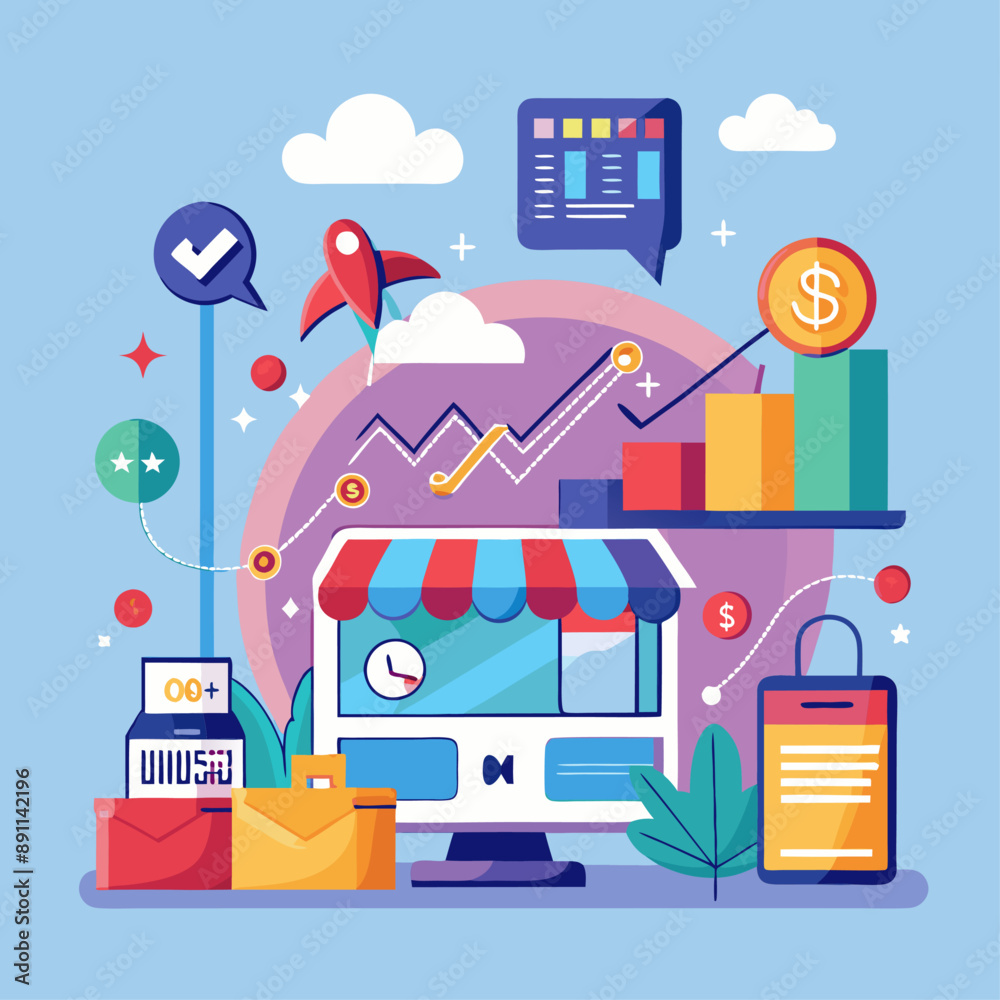 ecommerce growth online shopping and retail graphics ecommerce growth online shopping and retail graphics