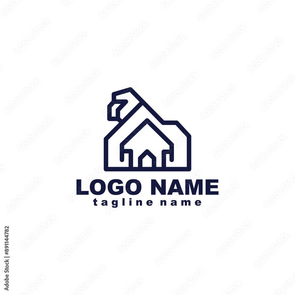gorilla house Logo design vector