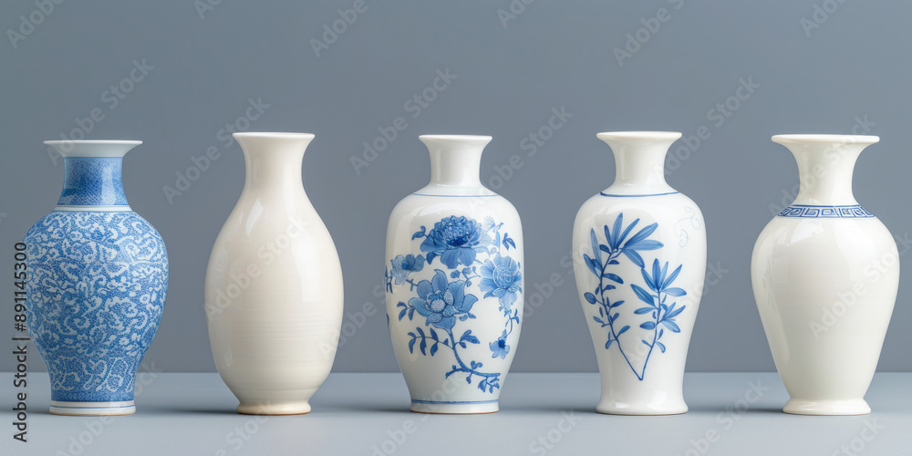 Blue and white porcelain vases in Ming and Qing Dynasties in China Blue and white porcelain vases in Ming and Qing Dynasties in China